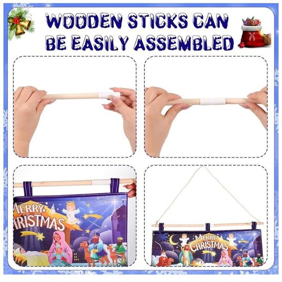 HOWAF Nativity Advent Calendar, Fabric Christmas Advent Calendar - Picture 3 of 5